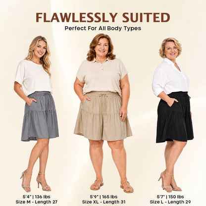 Bloomease - Flowy Skort Shorts for Senior Womens