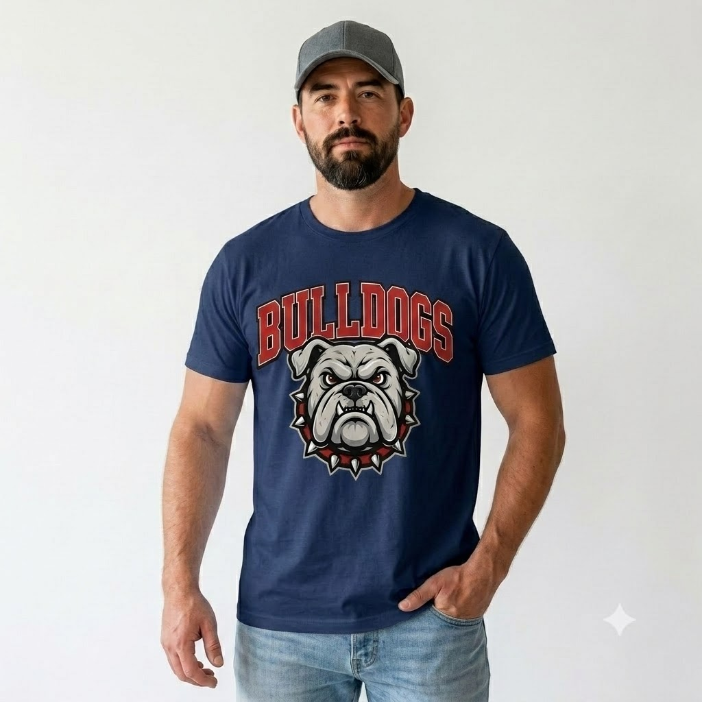 Angry Bulldog Graphic Print Streetwear Short Sleeve T-Shirt
