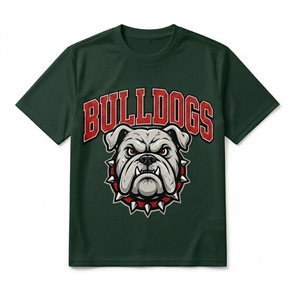 Angry Bulldog Graphic Print Streetwear Short Sleeve T-Shirt