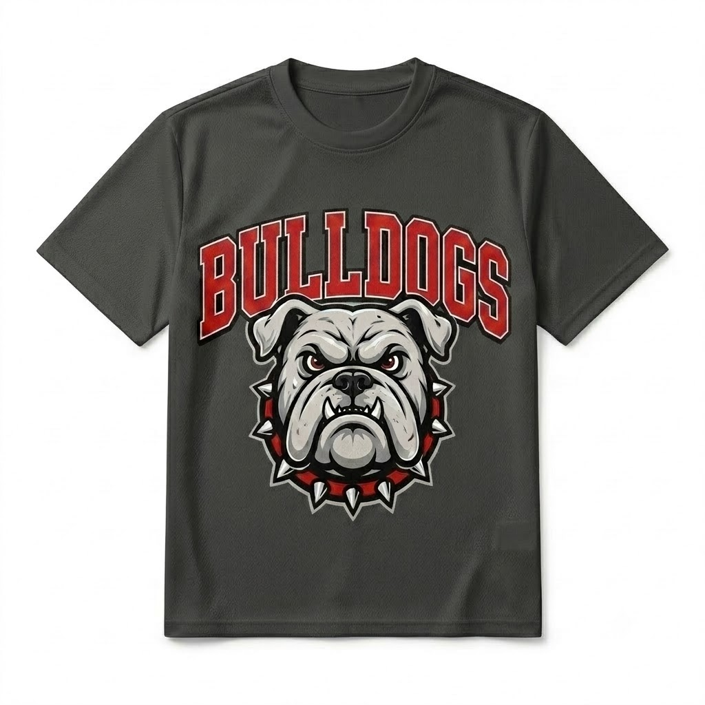 Angry Bulldog Graphic Print Streetwear Short Sleeve T-Shirt
