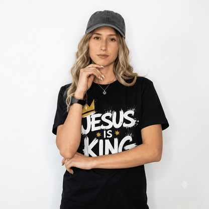 Jesus Is King Crown Logo Dark Green Tee