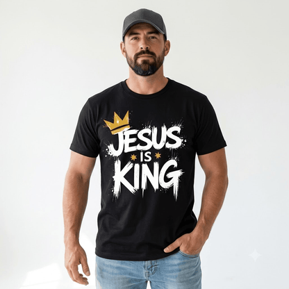 Jesus Is King Crown Logo Dark Green Tee