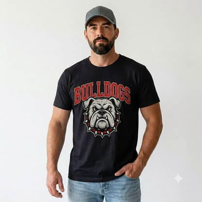 Angry Bulldog Graphic Print Streetwear Short Sleeve T-Shirt