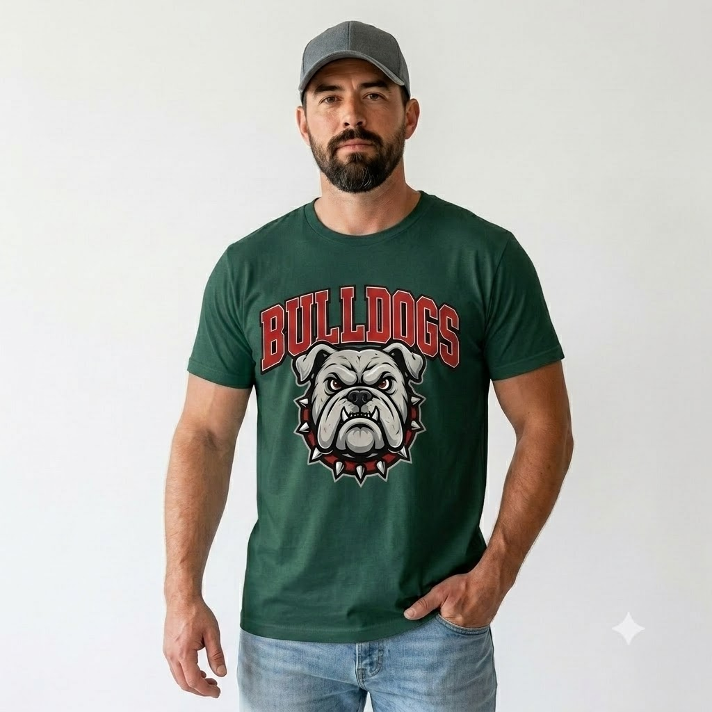 Angry Bulldog Graphic Print Streetwear Short Sleeve T-Shirt