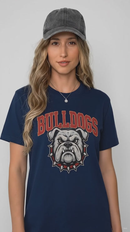Angry Bulldog Graphic Print Streetwear Short Sleeve T-Shirt