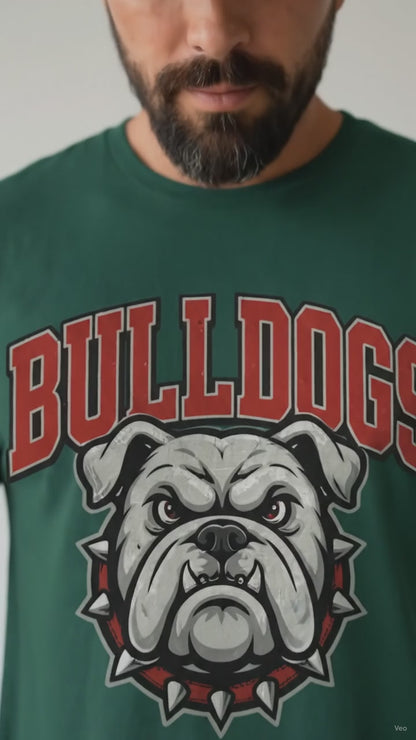 Angry Bulldog Graphic Print Streetwear Short Sleeve T-Shirt